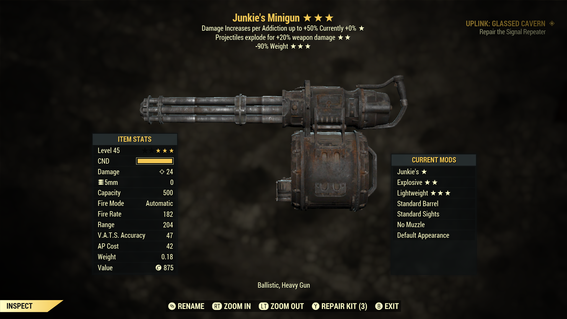 Junkie's【Explosive + Lightweight】 Minigun